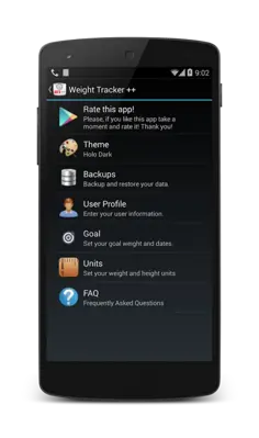 Weight Tracker ++ android App screenshot 2