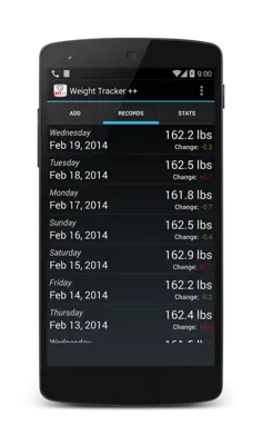 Weight Tracker ++ android App screenshot 5